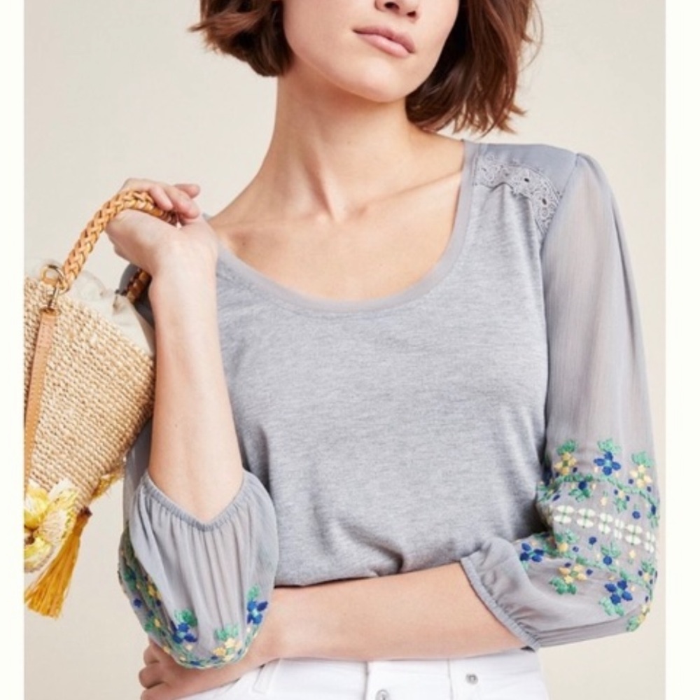 Anthropologie Tiny Julia Embroidered Tee